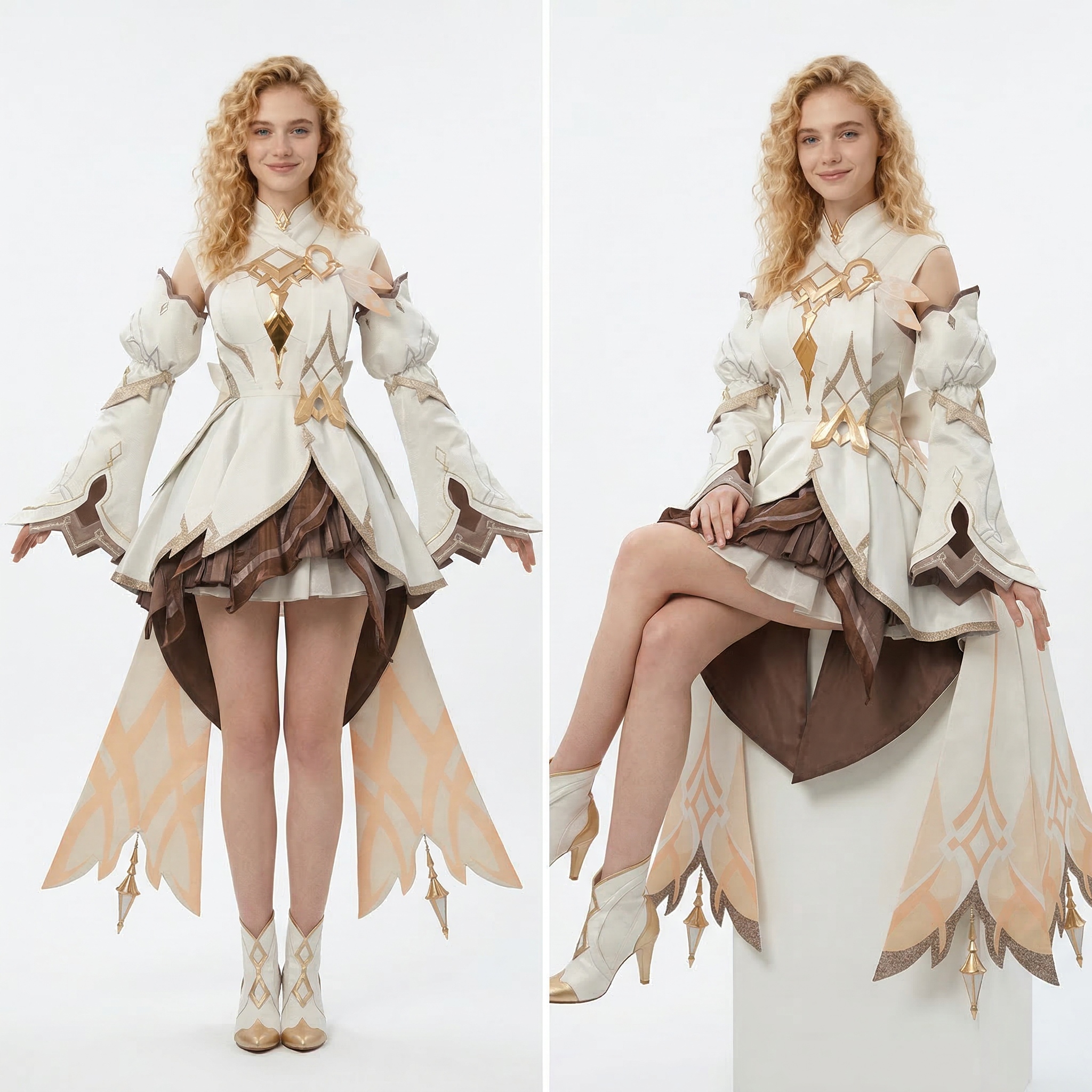 Genshin Impact Lumina Terraformer Cosplay Costume Traveler Full Set Women's Gaming Outfit - Cosplee