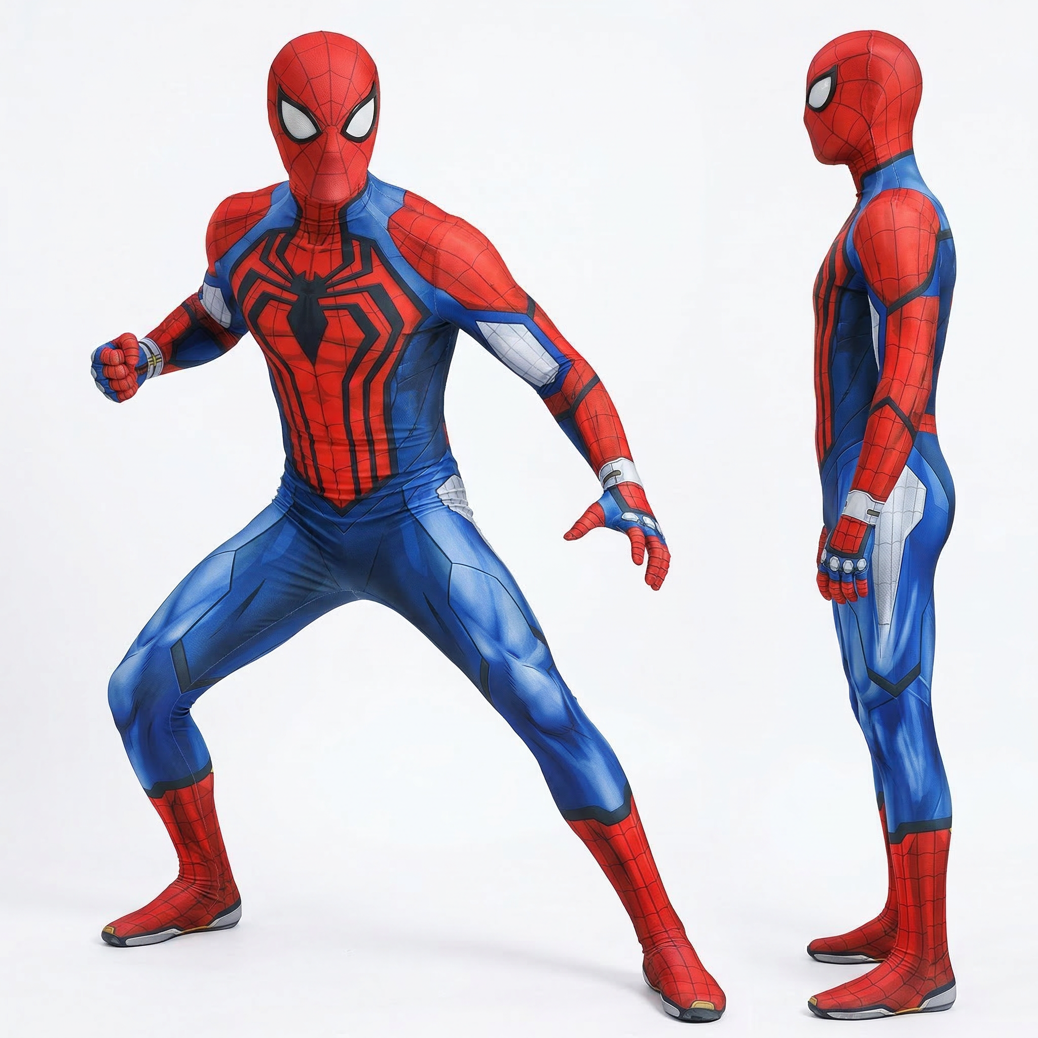 Marvel Duel - Spider-Man (Anime/Cel-Shaded Style) Cosplay Jumpsuit Bodysuit Full Set - Cosplee