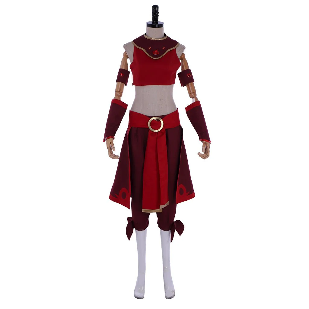 Avatar: The Last Airbender - Kyoshi Warrior Suki Cosplay Costume Full Set (Fire Nation Red Battle Dress) - Cosplee