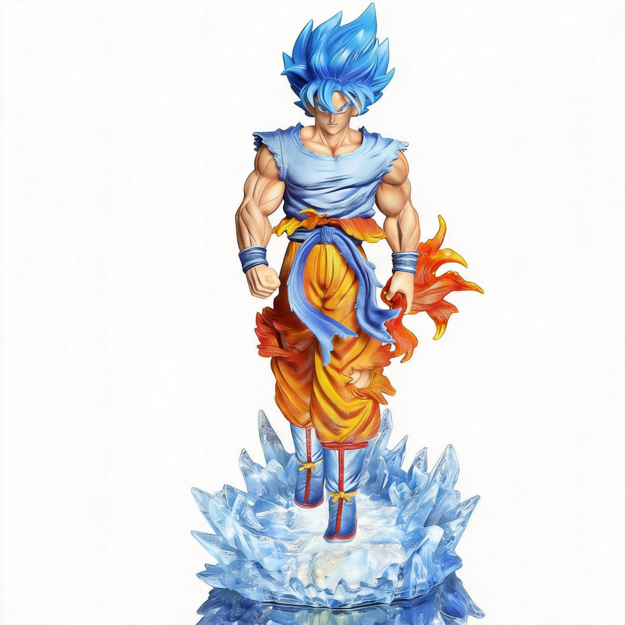 Dragon Ball Super Saiyan God Super Saiyan (SSGSS) Goku Resin Statue - LED Light-Up GK Model Desktop Collectible Gift for Men - Cosplee