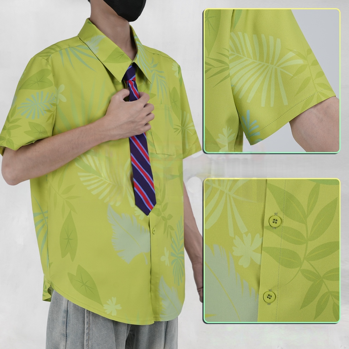 Official Nick Wilde Fox Shirt and Tie Cosplay Costume Set - Cosplee