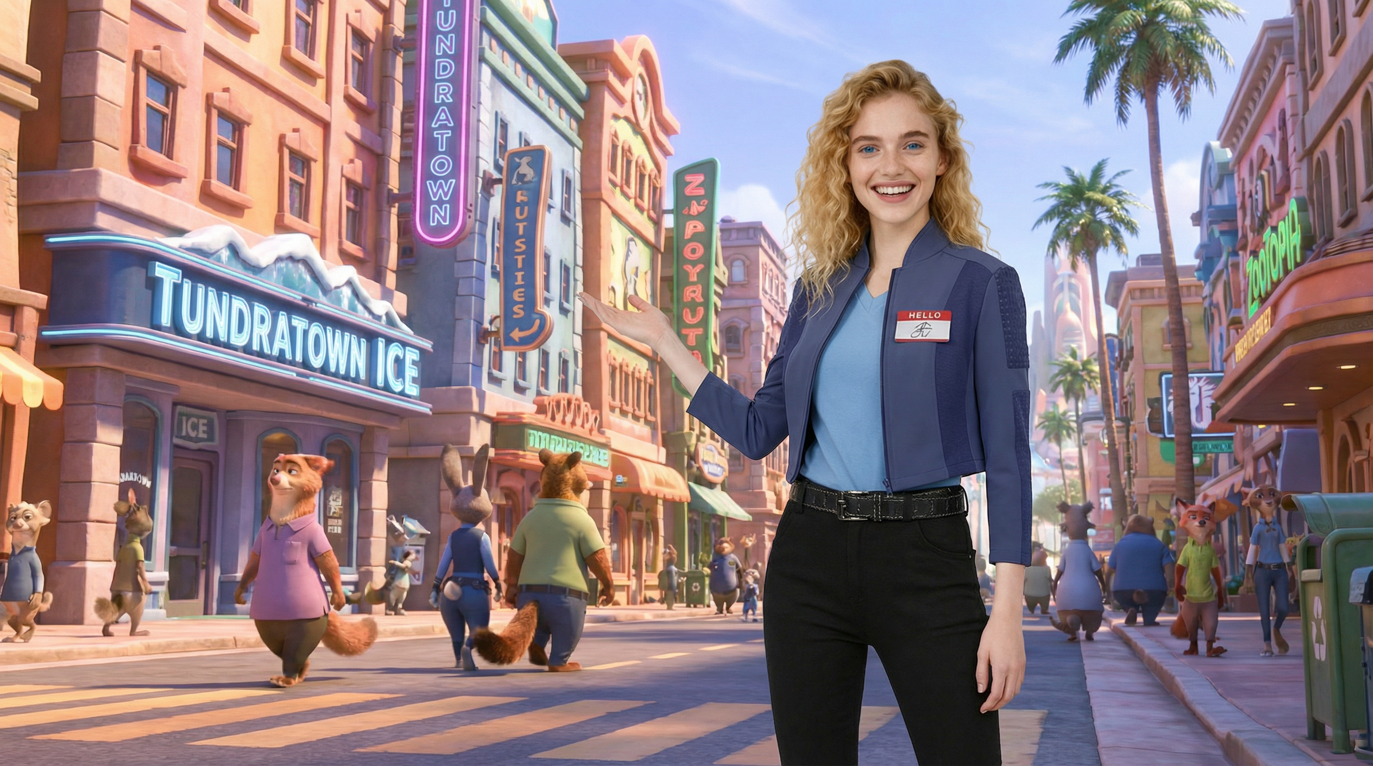 High-end Zootopia 2 Judy Hopps Form-Fitting Blue Uniform by COSPLEE, featuring ergonomic 3D tailoring, professional V-neck knit layering, and high-stretch tech fabric.