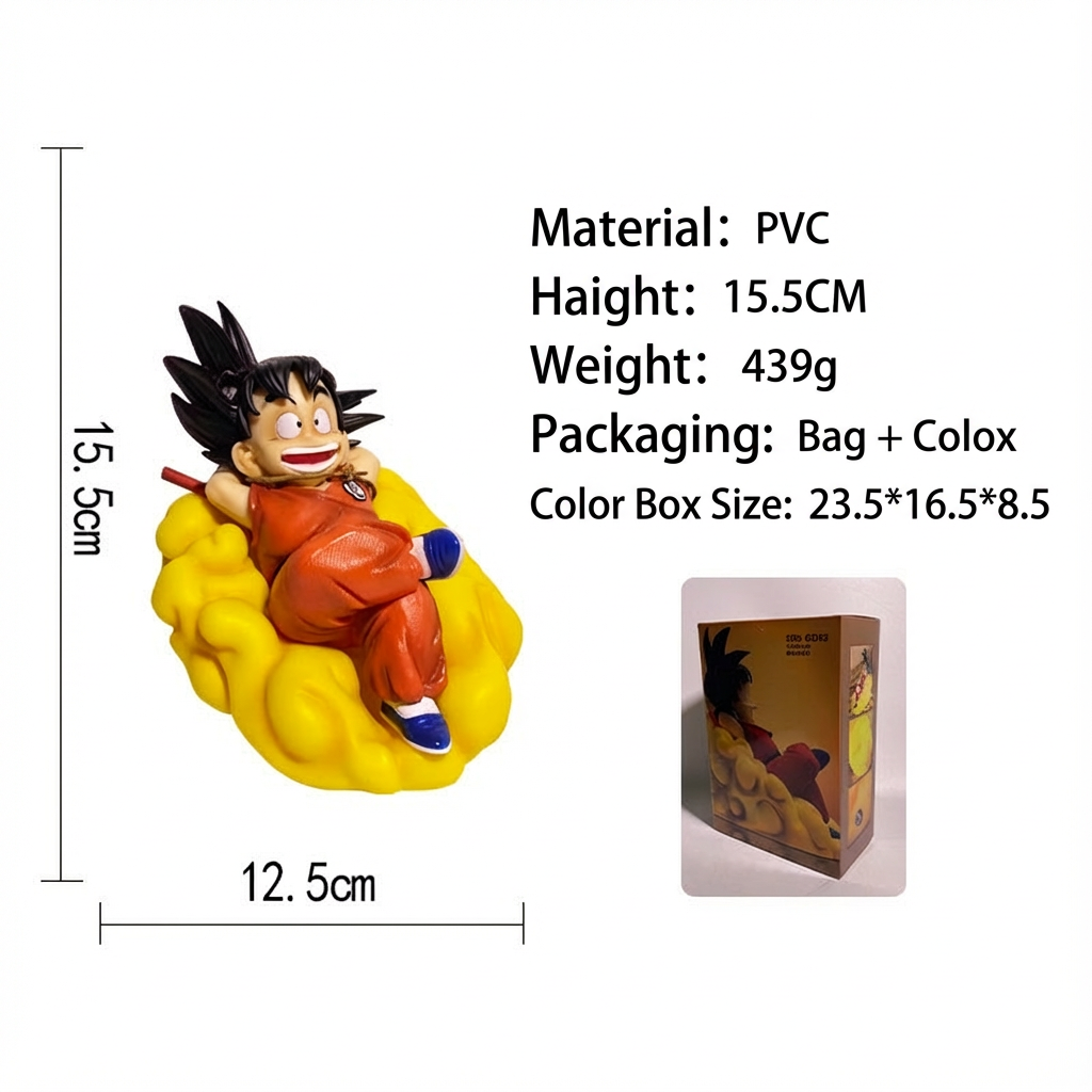Dragon Ball Kid Goku & Flying Nimbus LED Night Light - Creative Anime Desk Lamp & Collectible - Cosplee