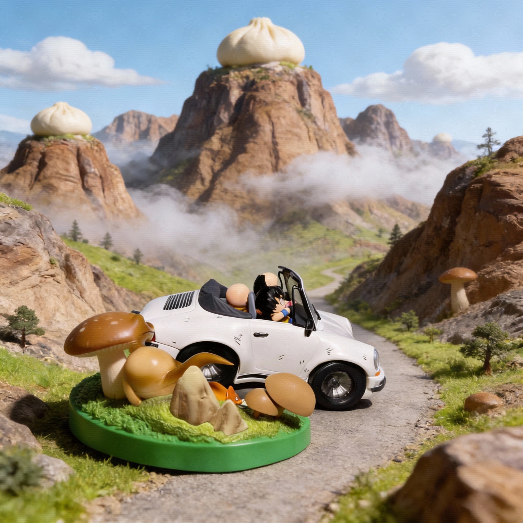 Turtle School Porsche 911 - Master Roshi & Students Joyride Figure (Kame House Creative Decor) - Cosplee