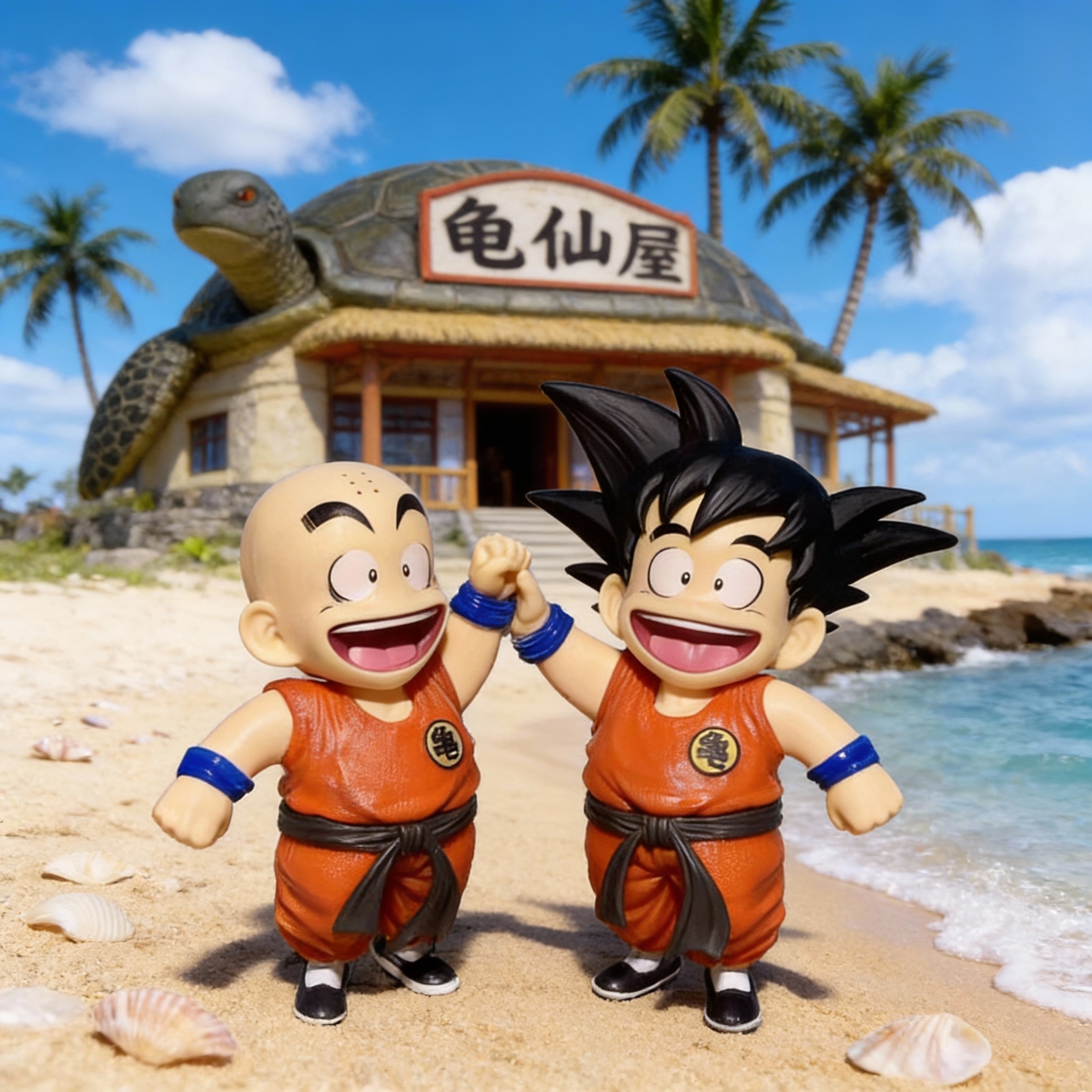 Dragon Ball - Kid Goku & Kid Krillin Cute Figure Set - Martial Arts Training Scene - Cosplee