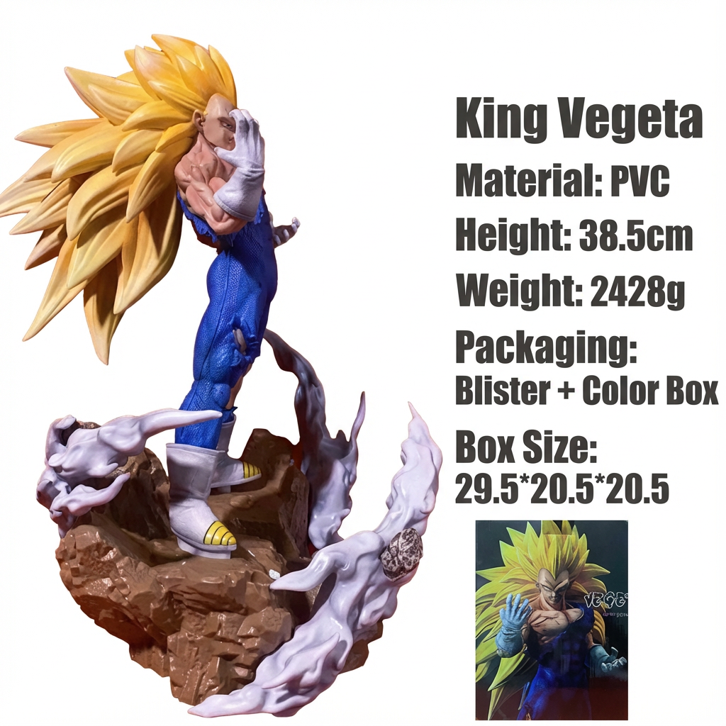 Dragon Ball Z Kylin Series - Super Saiyan 3 Goku & Super Saiyan 2 Vegeta Premium Statue Set - Cosplee