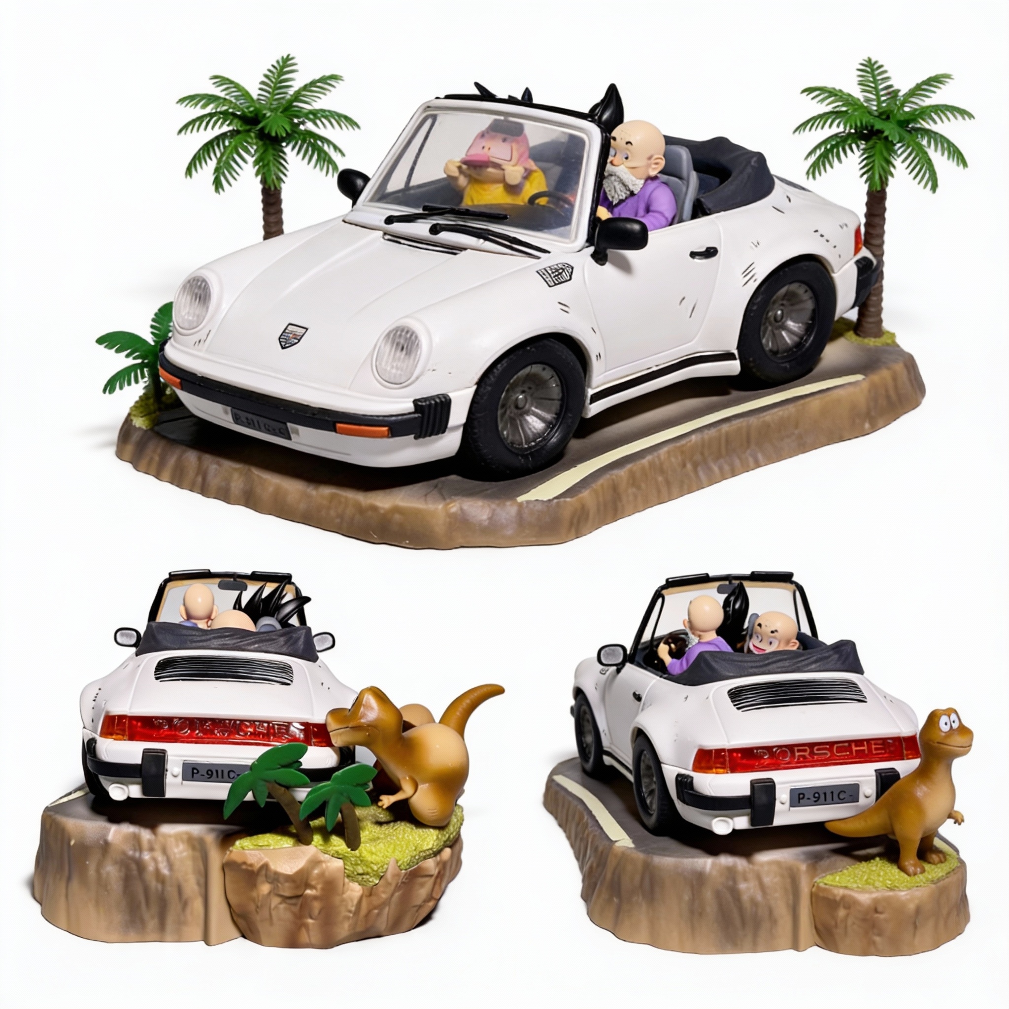 Turtle School Porsche 911 - Master Roshi & Students Joyride Figure (Kame House Creative Decor) - Cosplee