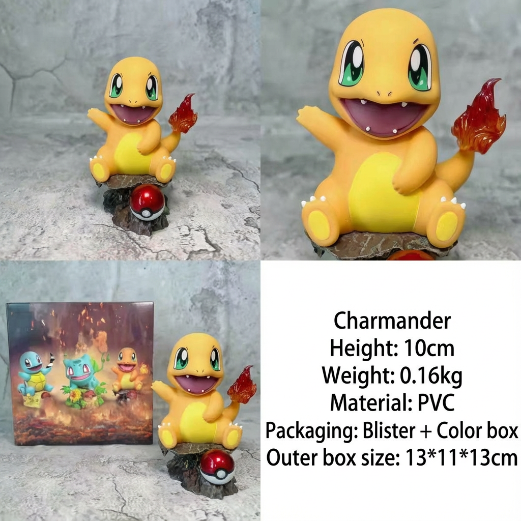 Pokémon Kanto Starters Trio - Bulbasaur, Charmander & Squirtle Collectible Figure Set - Cosplee