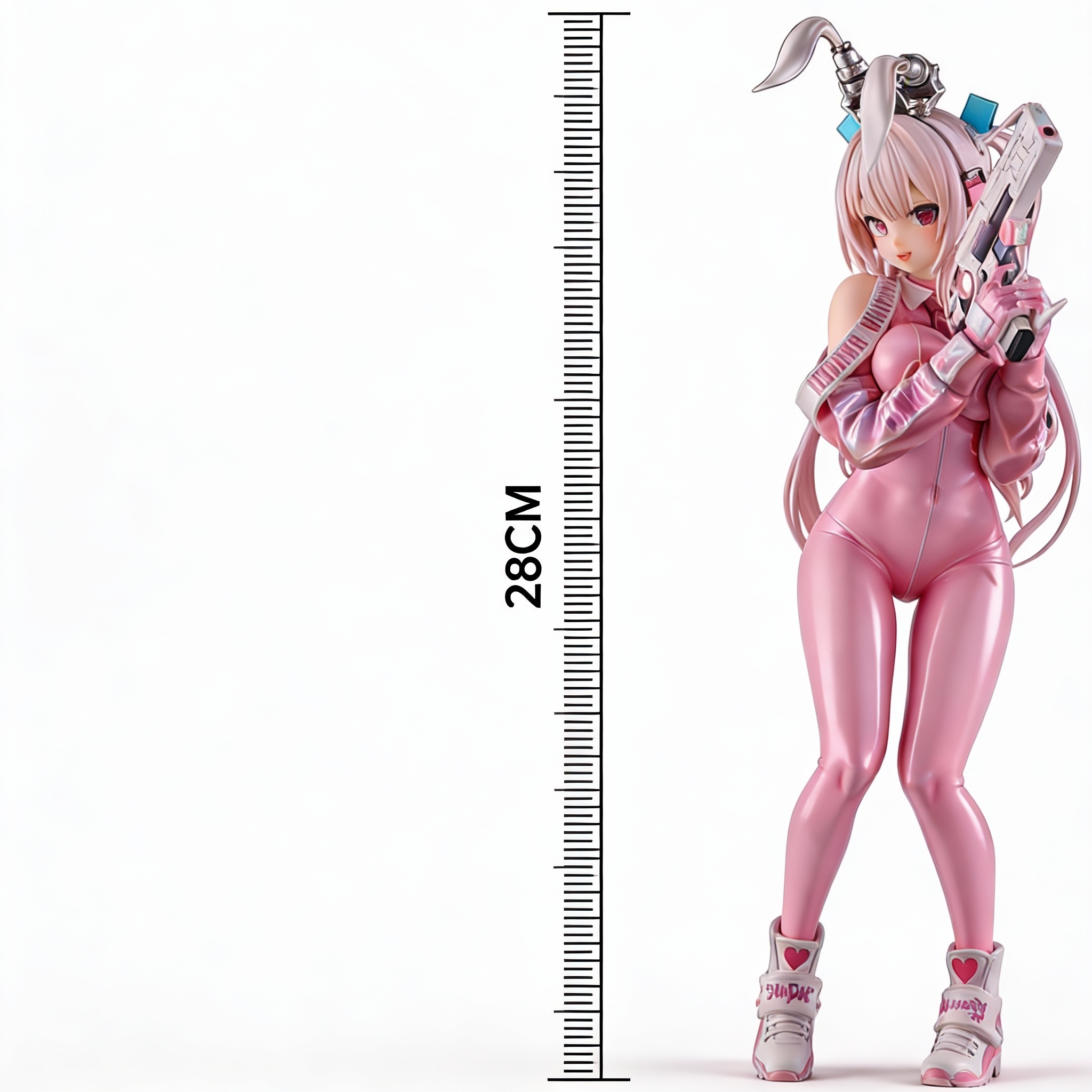 Superbunny - Pink Bunny Girl Anime Statue (Trendy Collectible Art Toy) - Cosplee