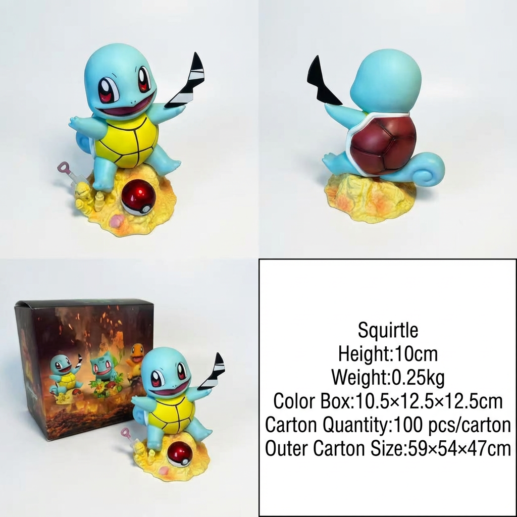 Pokémon Kanto Starters Trio - Bulbasaur, Charmander & Squirtle Collectible Figure Set - Cosplee