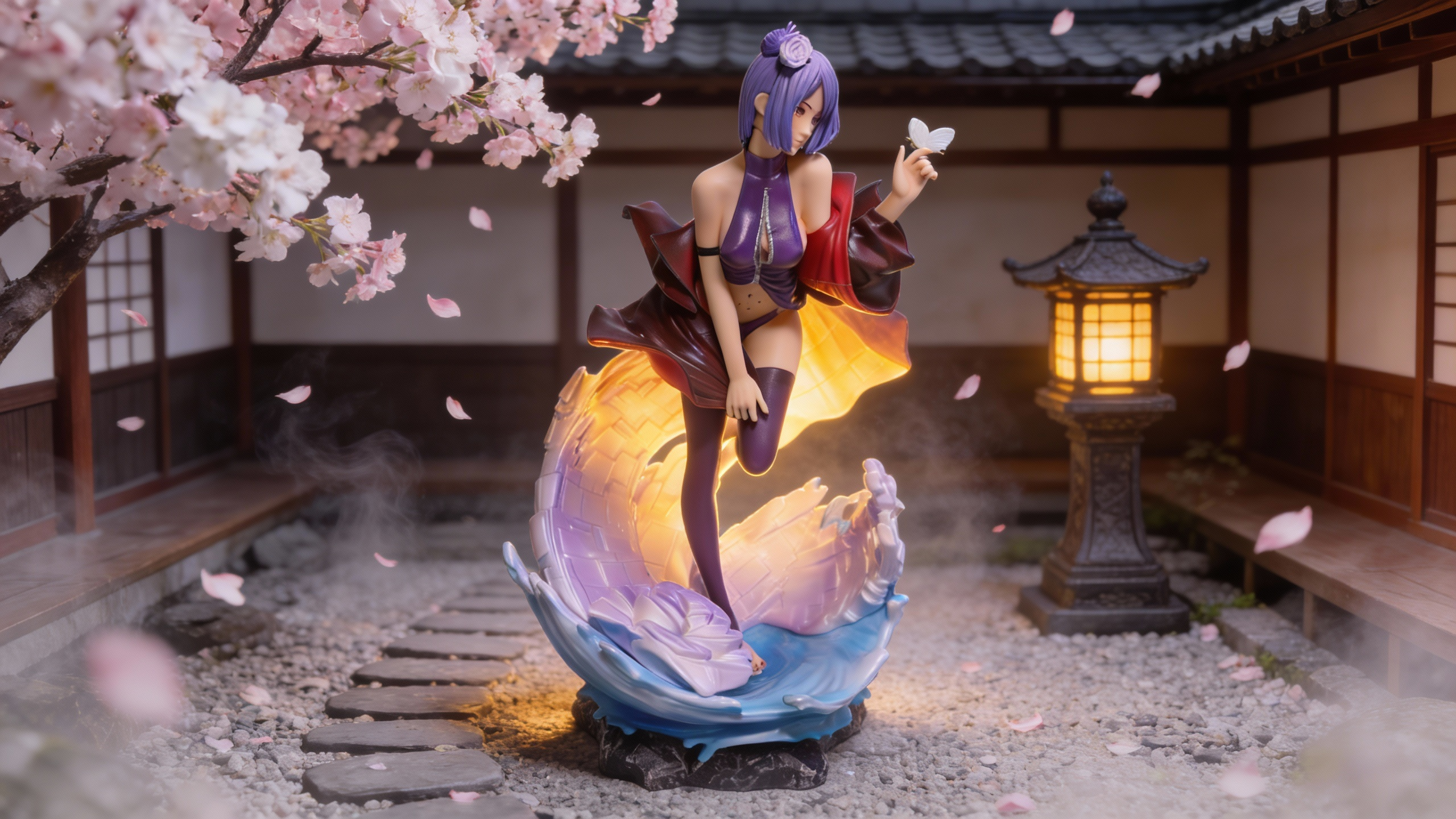 Konan YOMI Premium Style Statue featuring unfolding paper wings and 600 billion explosive tags scene with sea-water base effects.