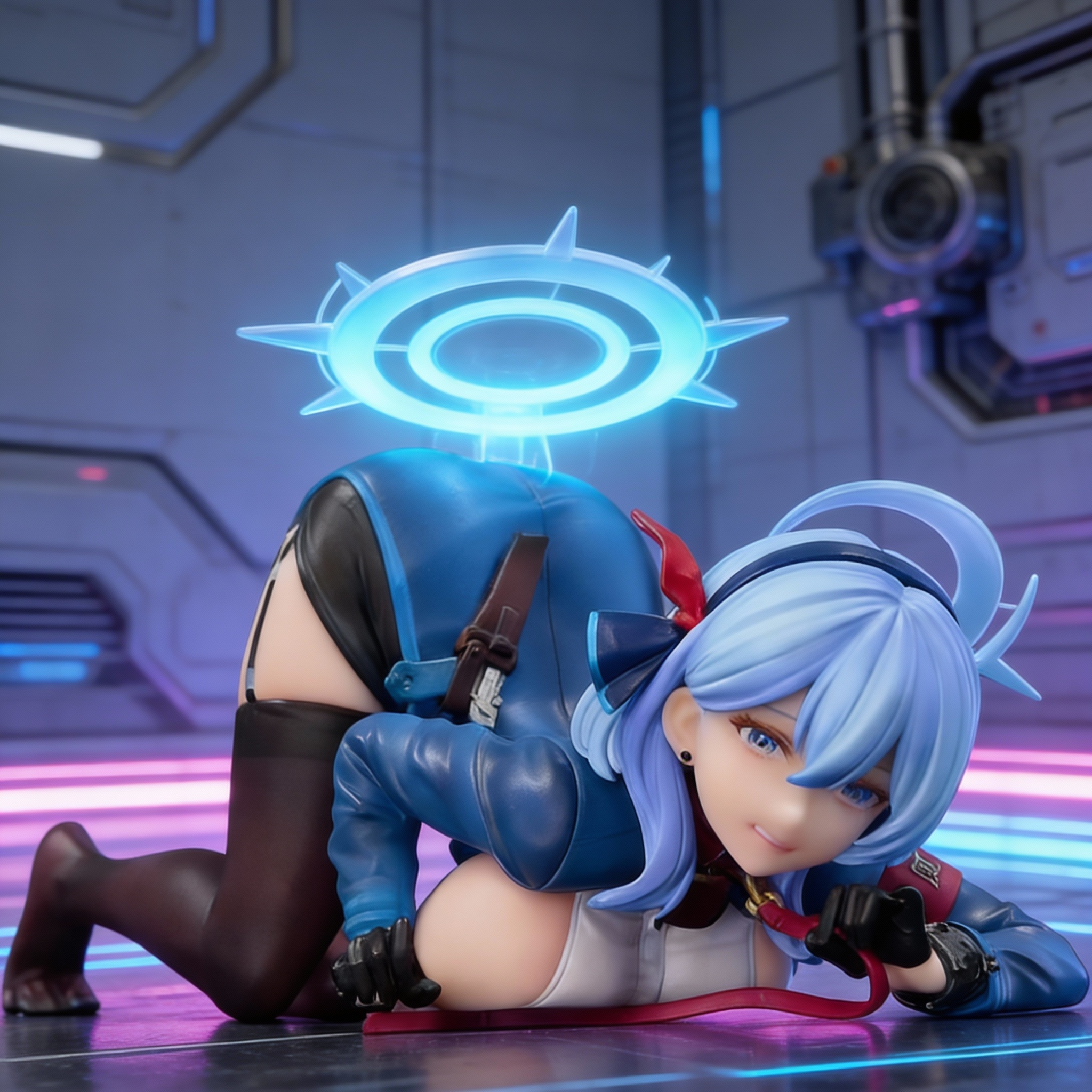 Lying Down Ameame Ako Figure - Halo Anime Model Cute Girl Collectible Statue Gift - Cosplee