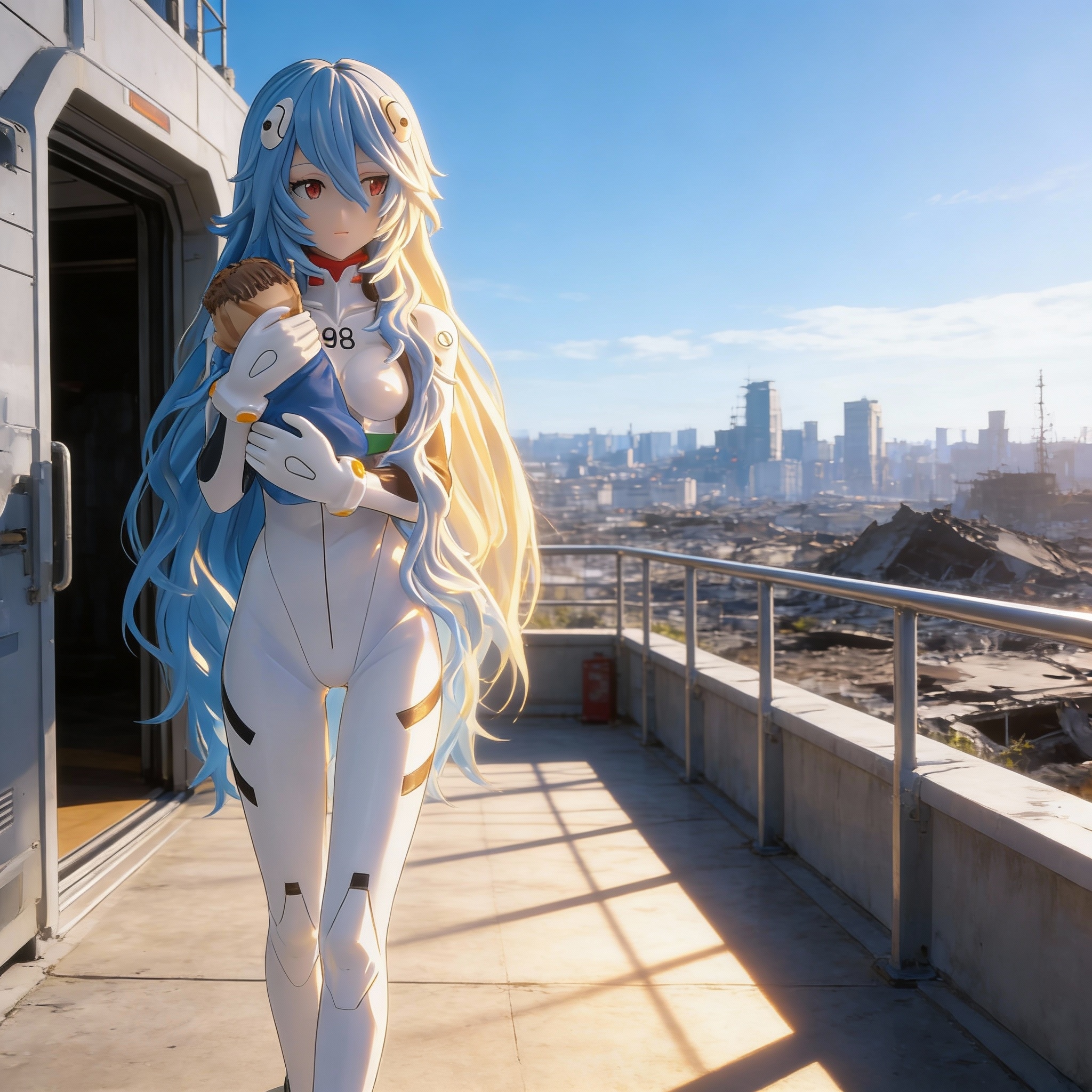 Evangelion Figure - New Movie Long Hair Rei Ayanami Anime Model Statue Collectible Gift - Cosplee