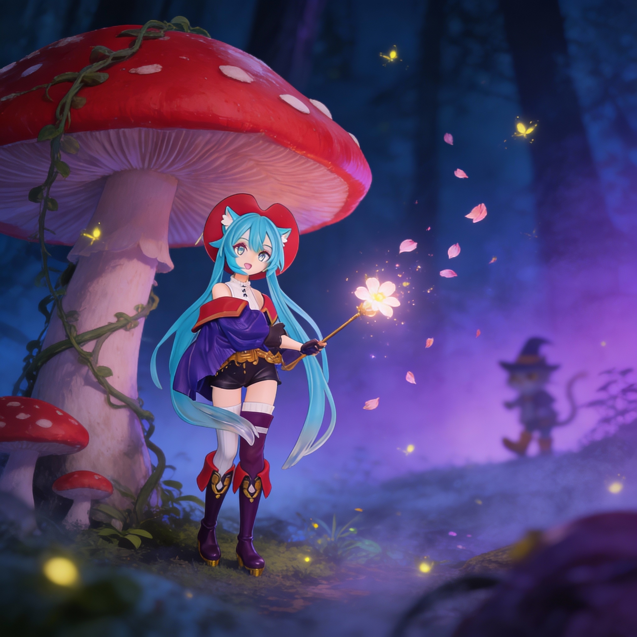 Hatsune Miku Figure - Fairy Tale Wonderland Puss in Boots Anime Statue Desktop Decoration Gift - Cosplee