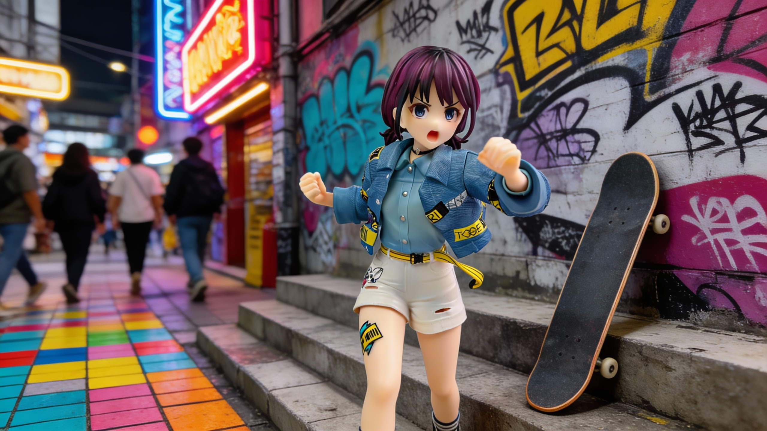 Nina Iseri Girls Band Cry anime figure in a dynamic singing pose with a microphone and detailed rock vocalist stage outfit.