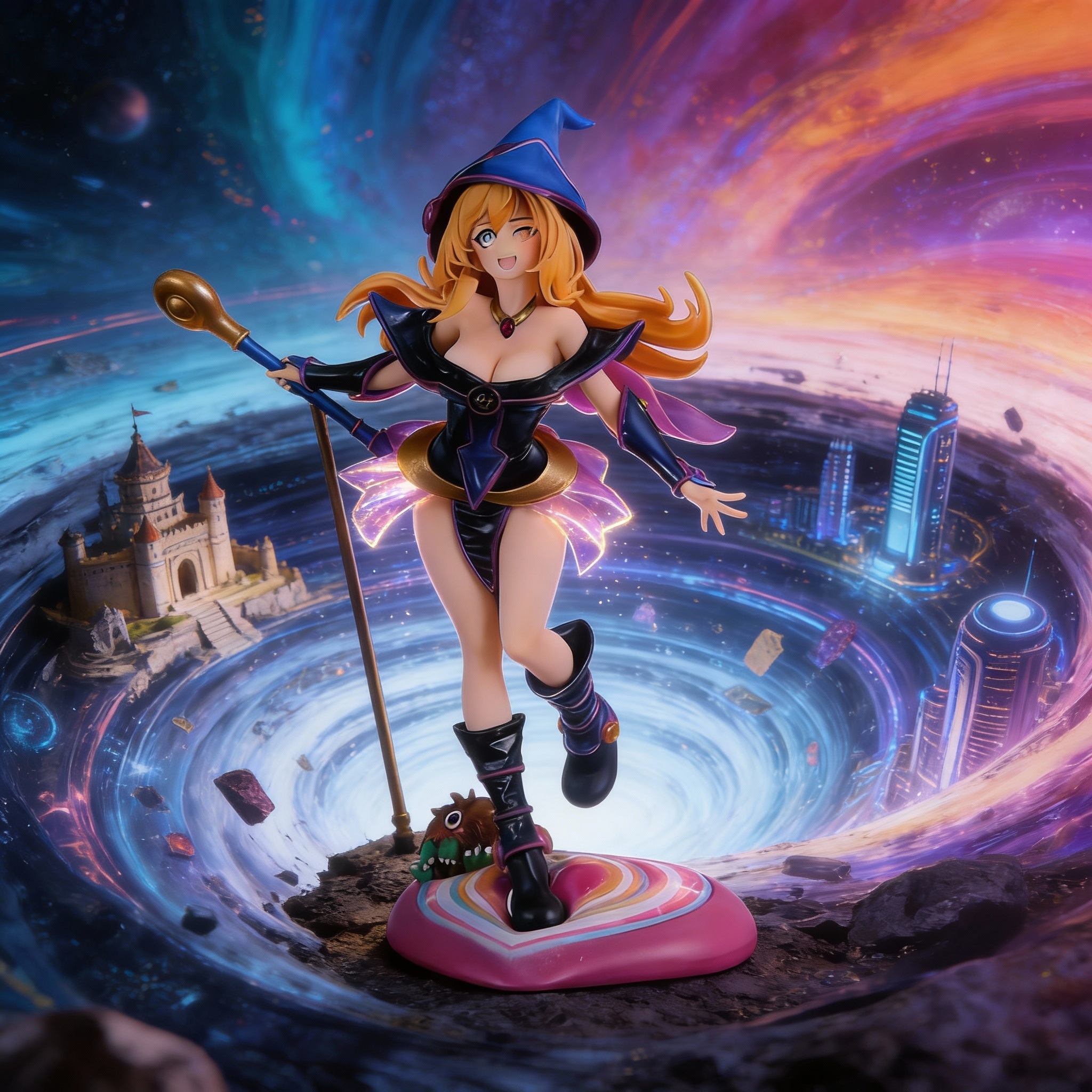 Yu-Gi-Oh! Duel Monsters Dark Magician Girl 2.0 GK Statue - Magic Duel Scene Collector's Edition Boxed Figure - Cosplee