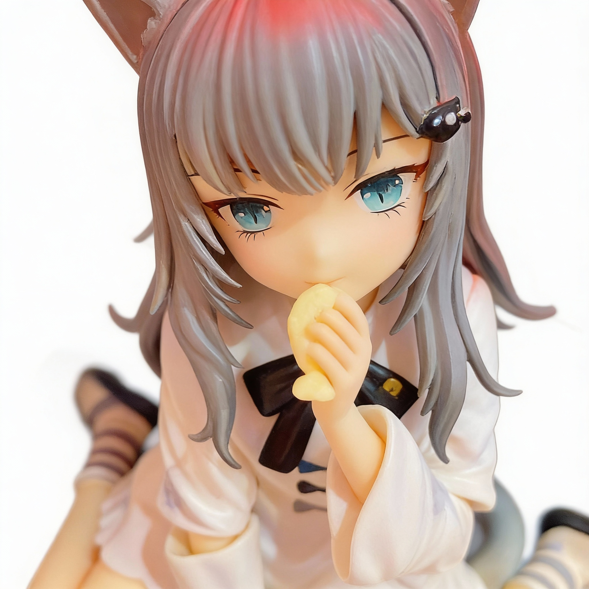 KyoAni Cat Girl Original Art Figure - Cute Sitting Pose Anime Cat Maiden Collectible Mode - Cosplee