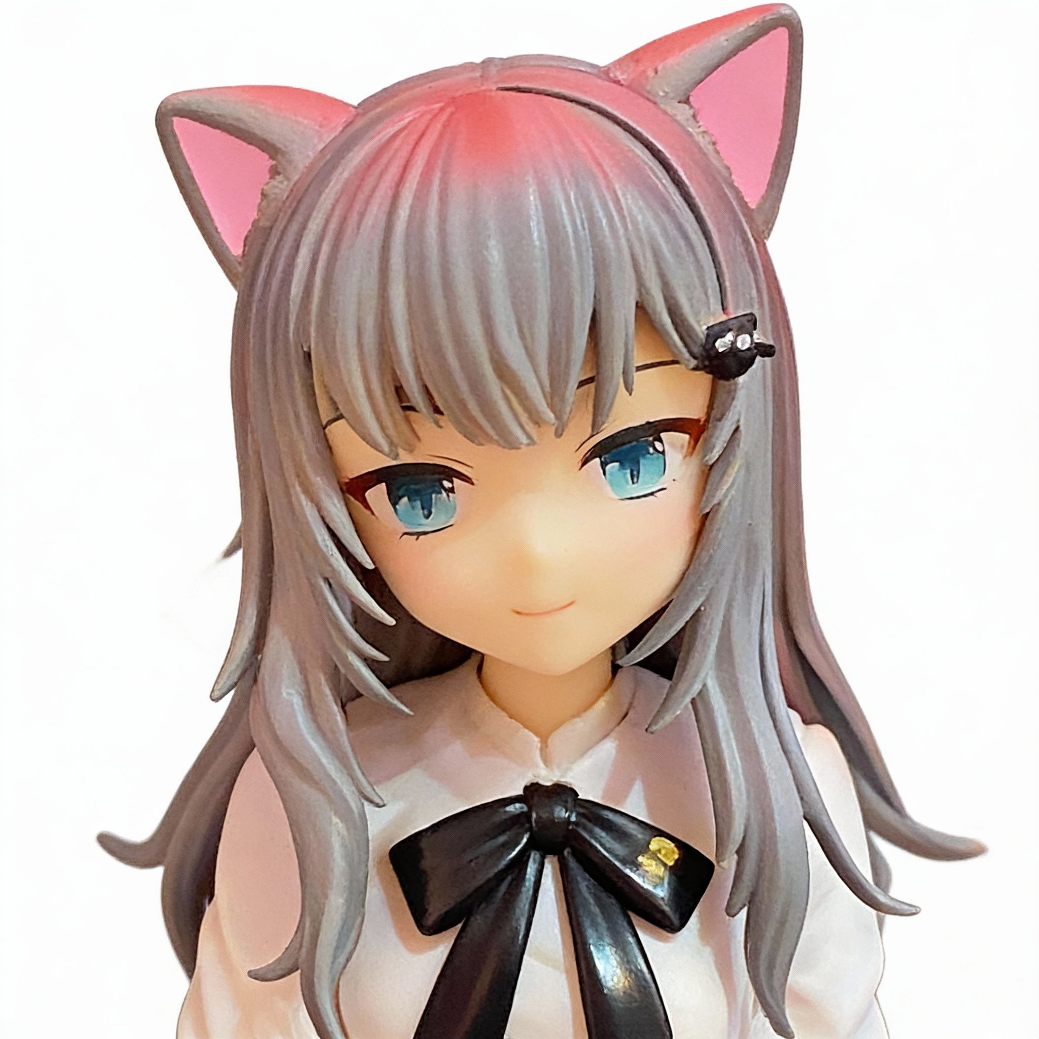 KyoAni Cat Girl Original Art Figure - Cute Sitting Pose Anime Cat Maiden Collectible Mode - Cosplee
