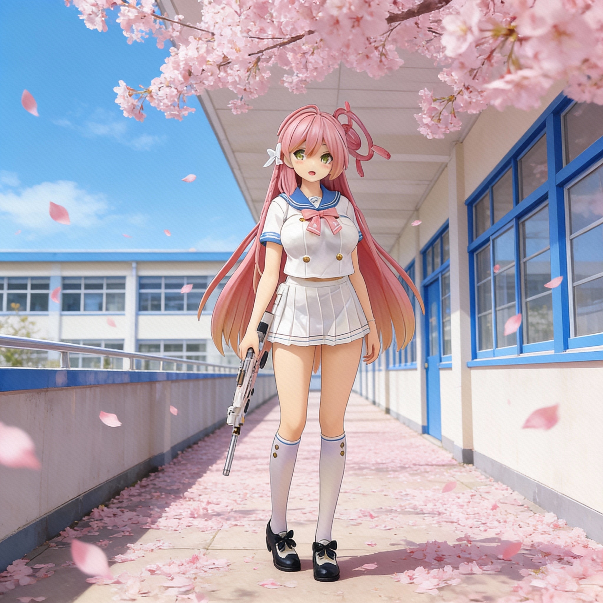 Hanako Minagawa with Gun Figure - Cute & Detailed Anime Mecha Model Toy - Cosplee