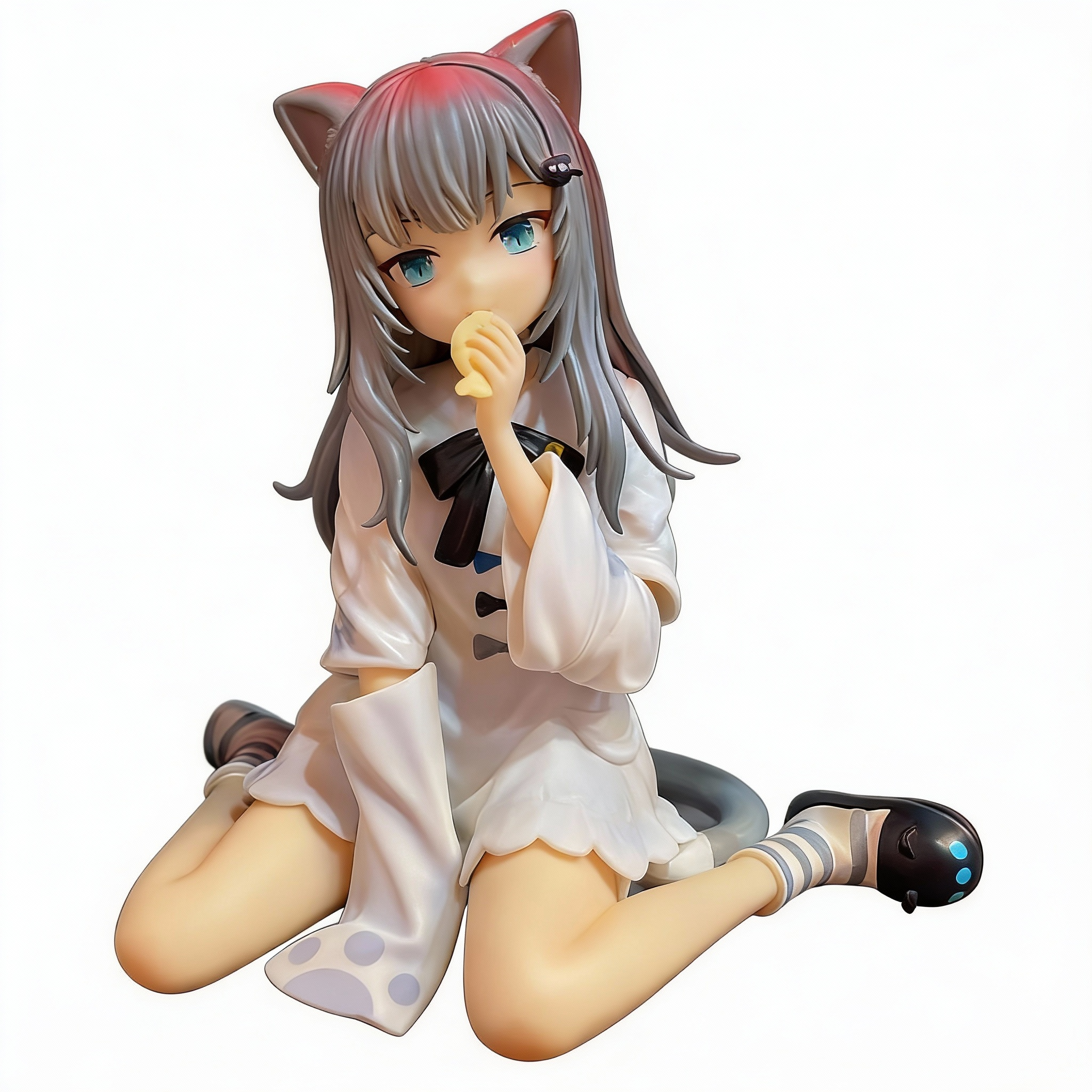 KyoAni Cat Girl Original Art Figure - Cute Sitting Pose Anime Cat Maiden Collectible Mode - Cosplee