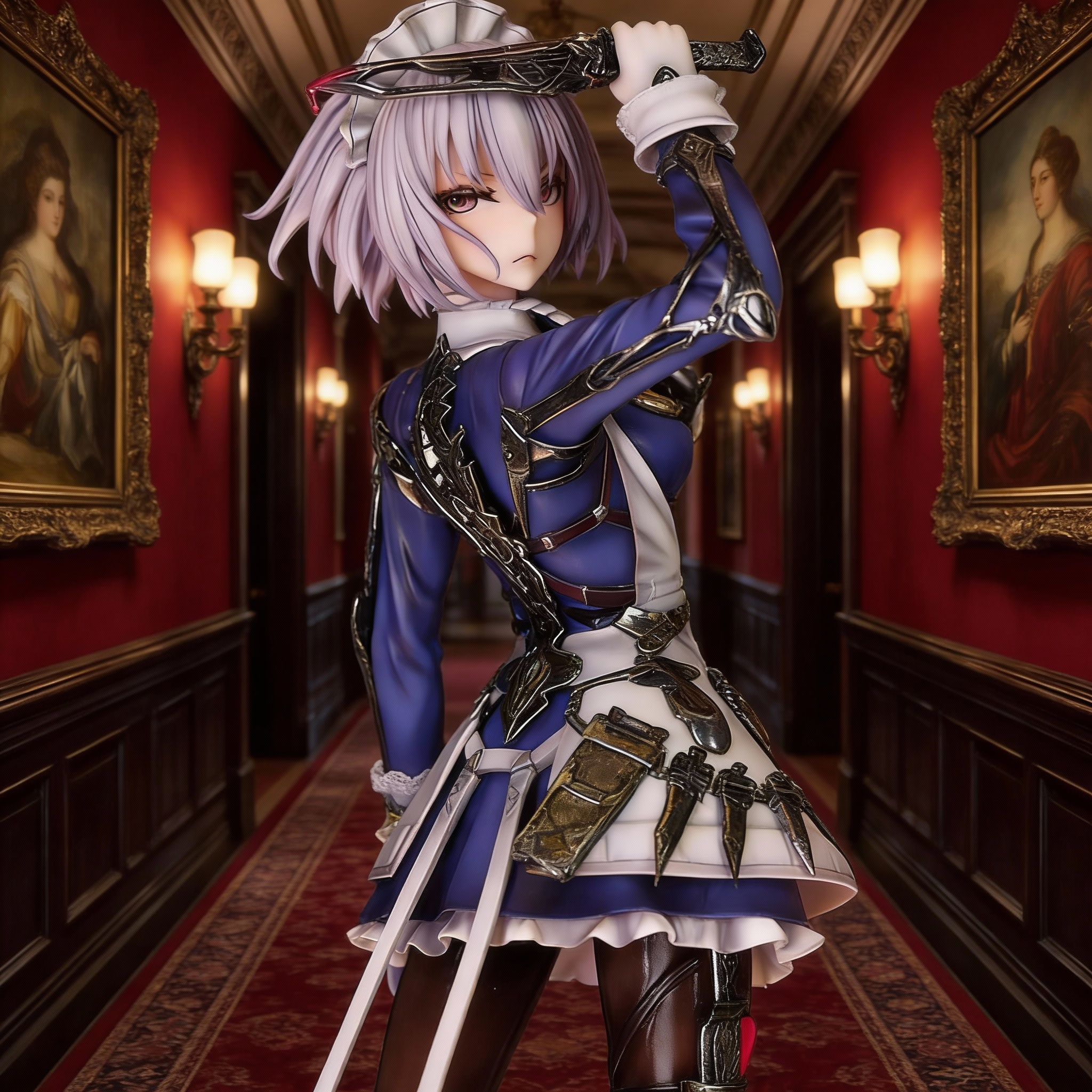 New Edition Touhou Project Sakuya Izayoi Figure - Short Hair Scarlet Devil Maid PVC Anime Statue - Cosplee