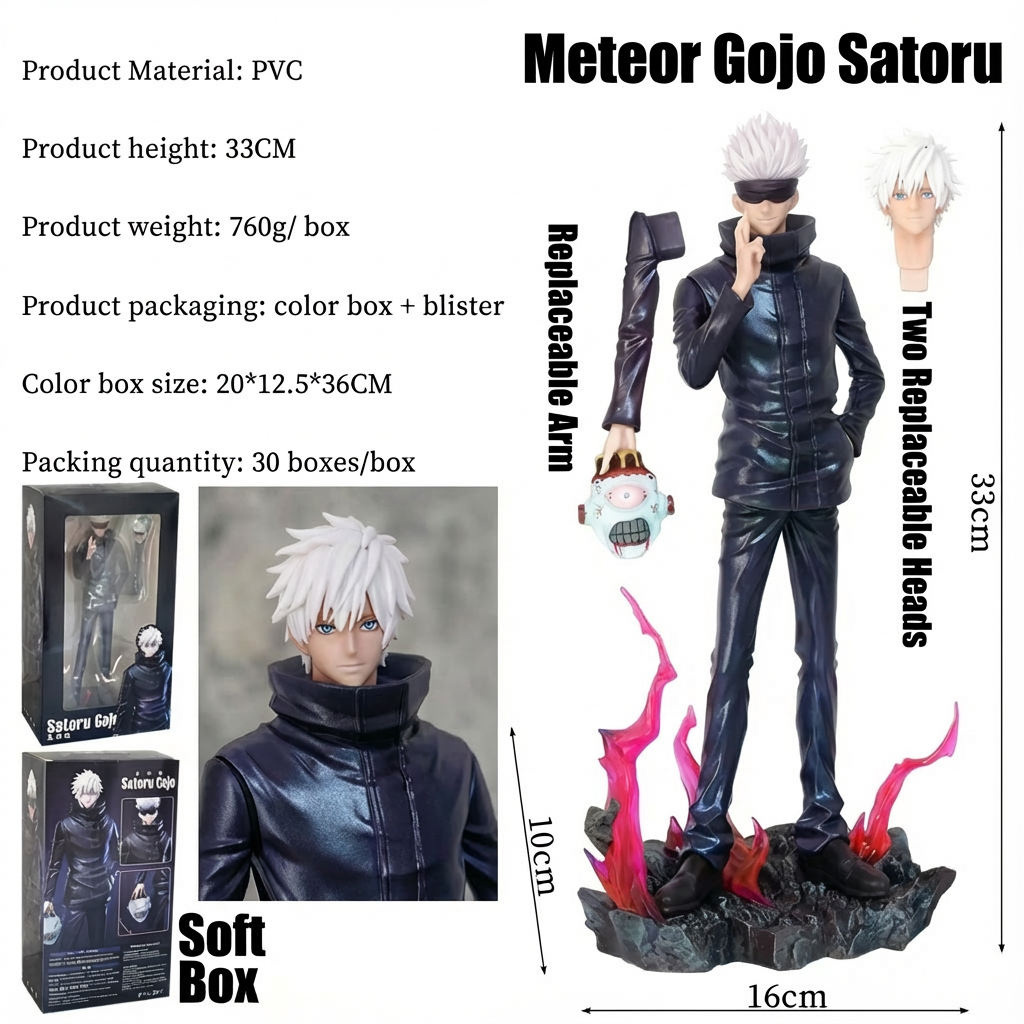 Jujutsu Kaisen LX Meteorite Gojo Satoru Figure - Dual Portrait Sorcerer Teacher Collector Statue - Cosplee