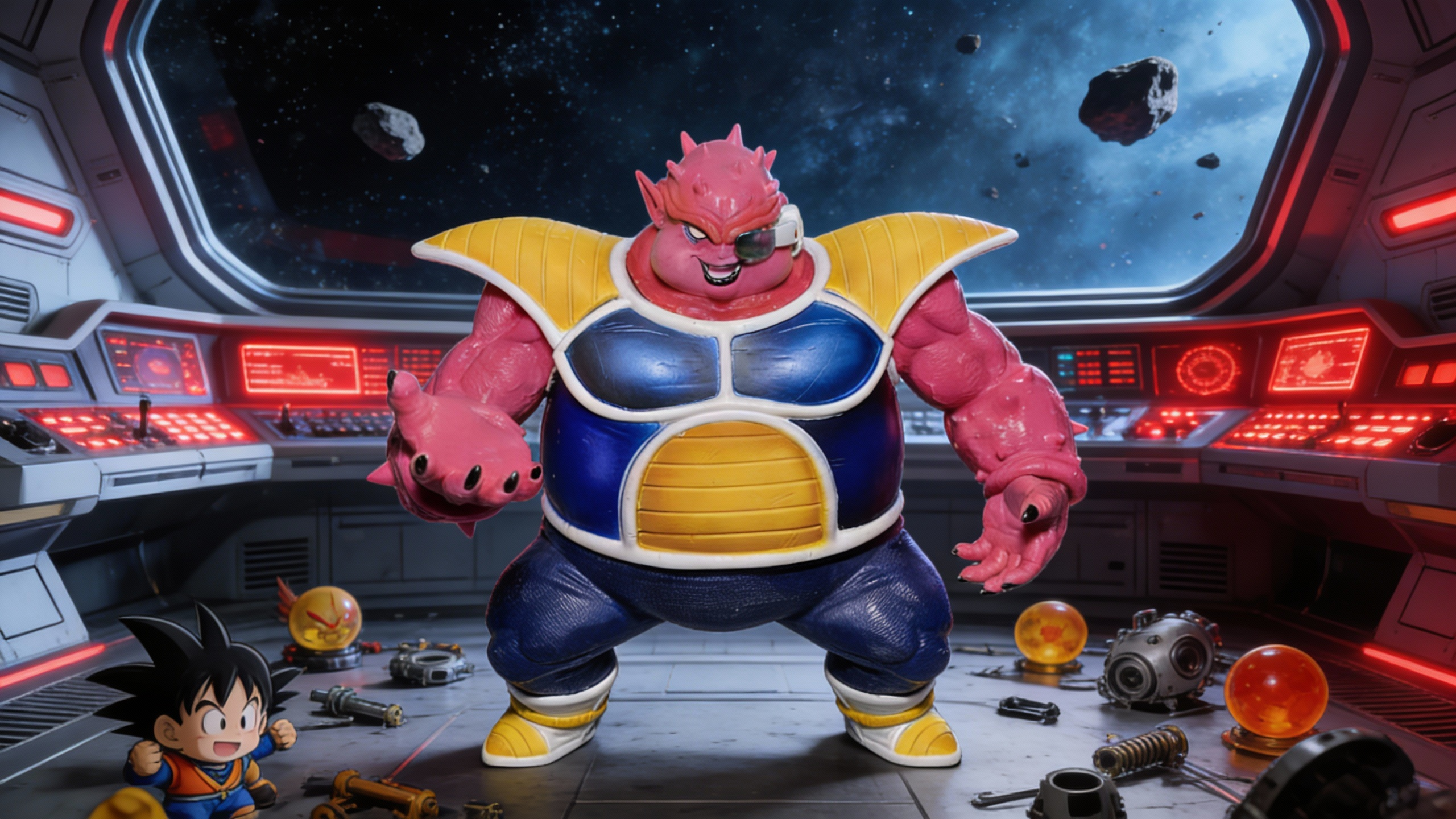 Lord Frieza with Zarbon Dodoria and Cui on a Planet Namek diorama base featuring the White Hole design by COSPLEE.