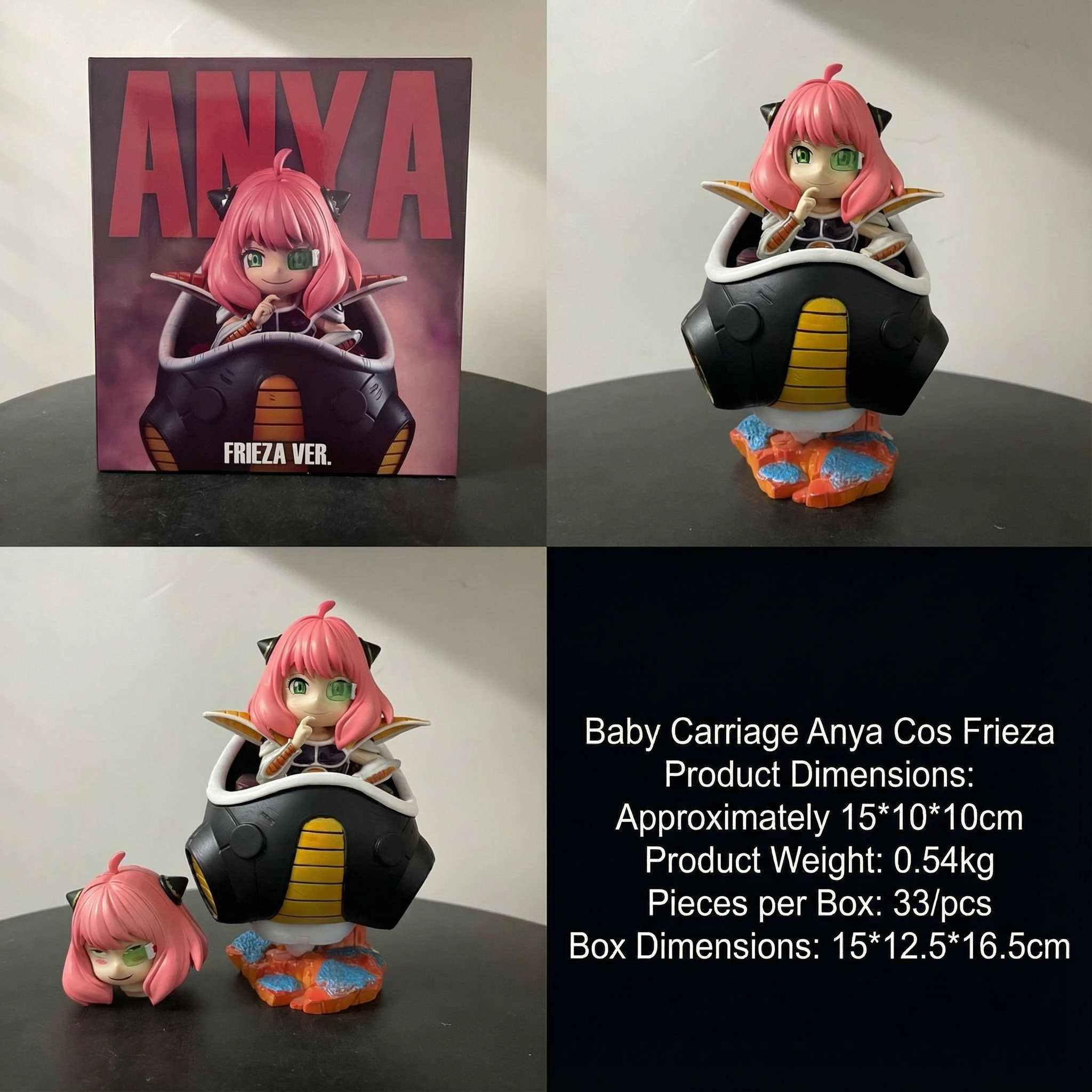 Spy x Family Anya Forger Cosplay Figure & Dragon Ball Frieza Action Figure - Anime Model Set Gift - Cosplee