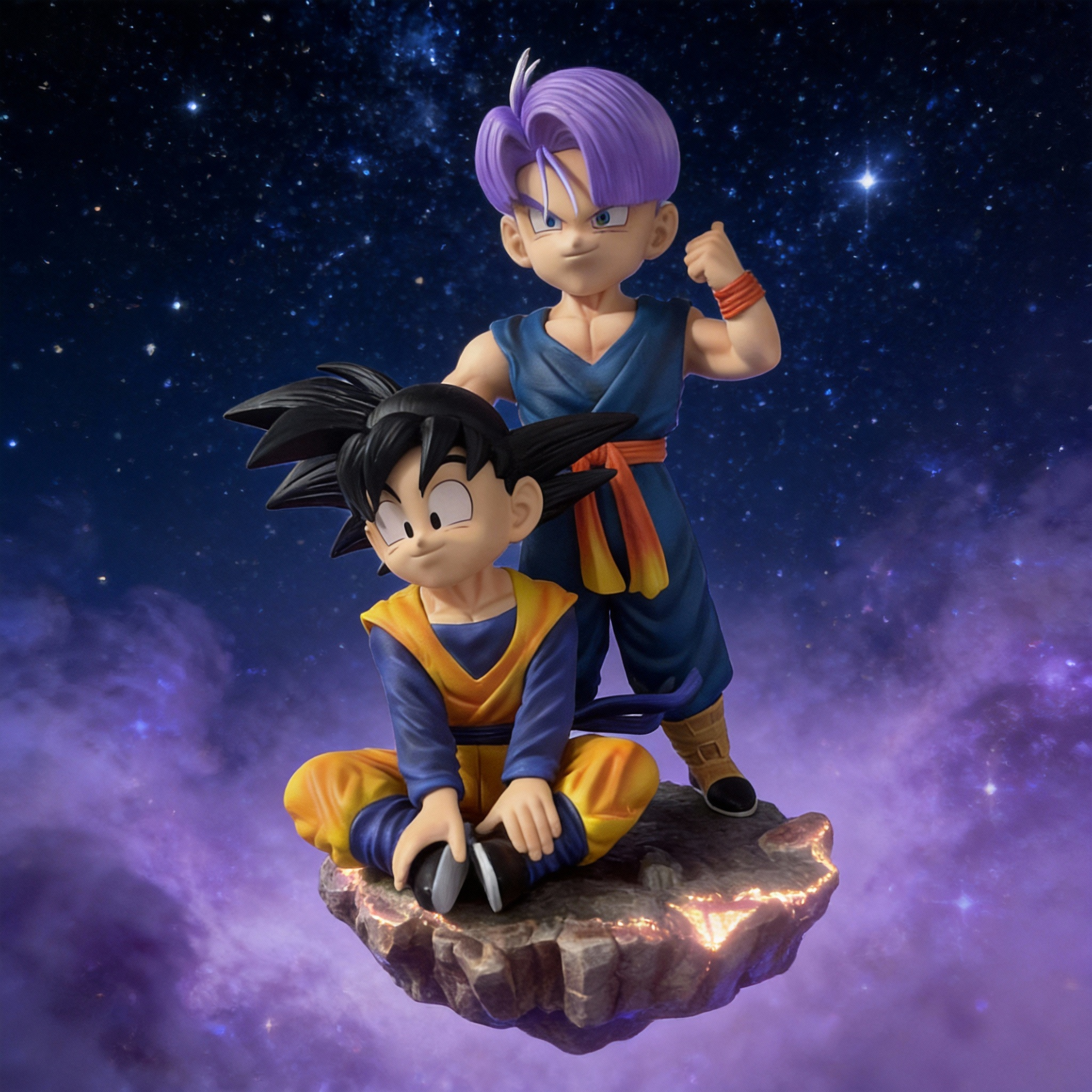 Dragon Ball Z Kid Goten & Trunks Dual-Portrait Desktop GK Statue Set - Cosplee