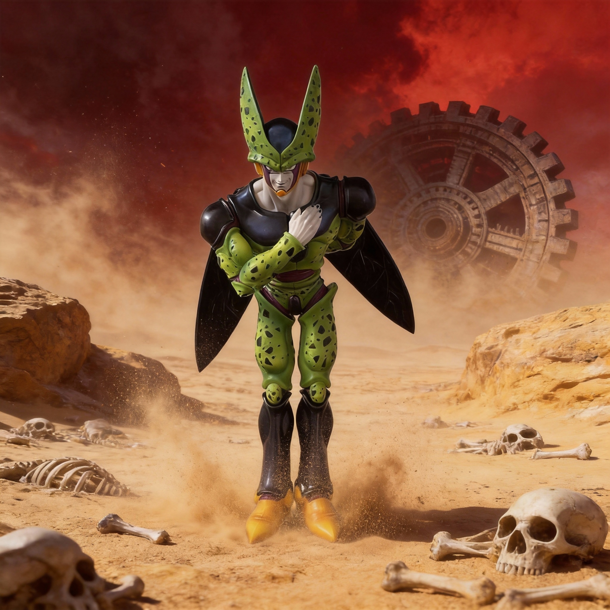 Dragon Ball Z Perfect Cell (FC Version) Bowing Pose Resin Statue - Anime Figure Model Collectible Gift - Cosplee