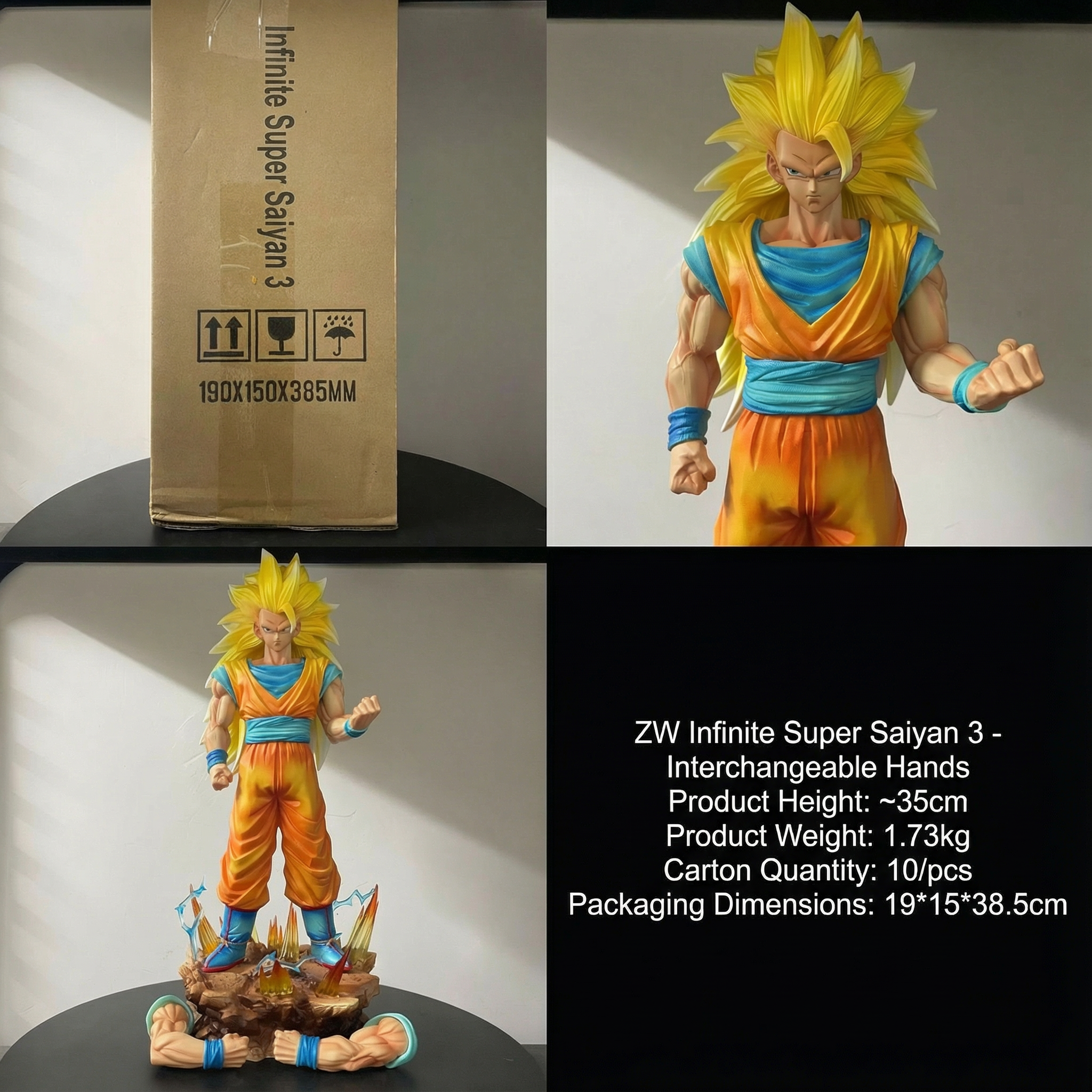 Dragon Ball Z ZW Infinite Power Super Saiyan 3 Goku Desktop GK Statue - Cosplee