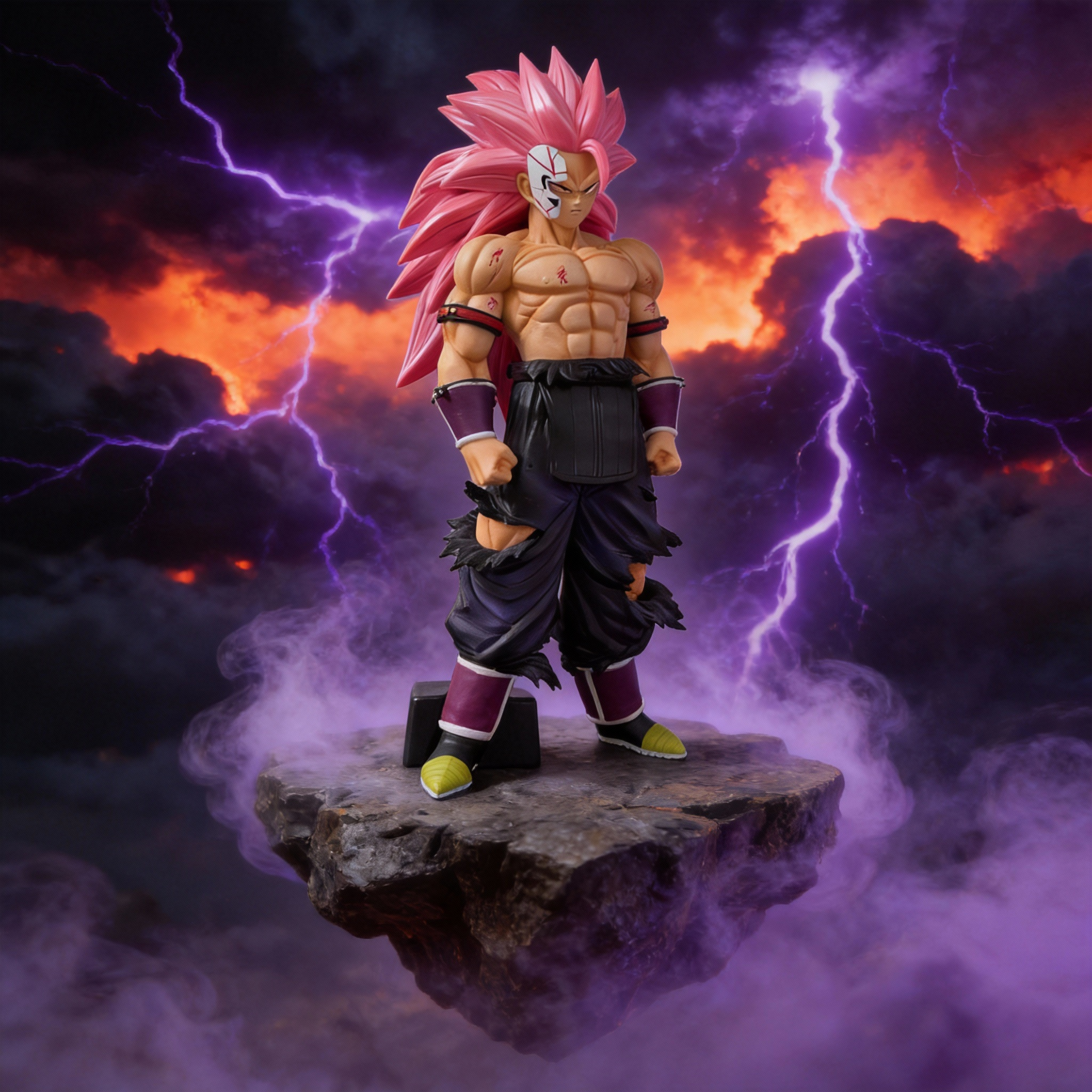 Dragon Ball Super Goku Black (Super Saiyan Rosé) & Fused Zamasu Figure - Anime Villain Collectible Statue - Cosplee