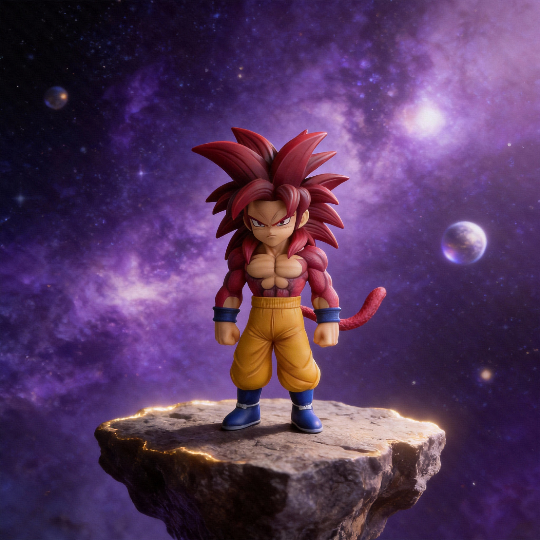 Super Saiyan 4 Goku Chibi Q-Version GK Statue - Dragon Ball GT Anime Model Collectible - Cosplee
