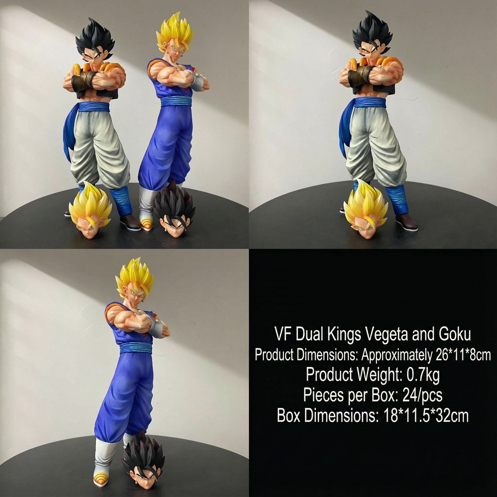 Dual Kings Resonance: Vegito & Gogeta Dual-Head Sculpt Display GK Statue - Dragon Ball Z/S - Cosplee