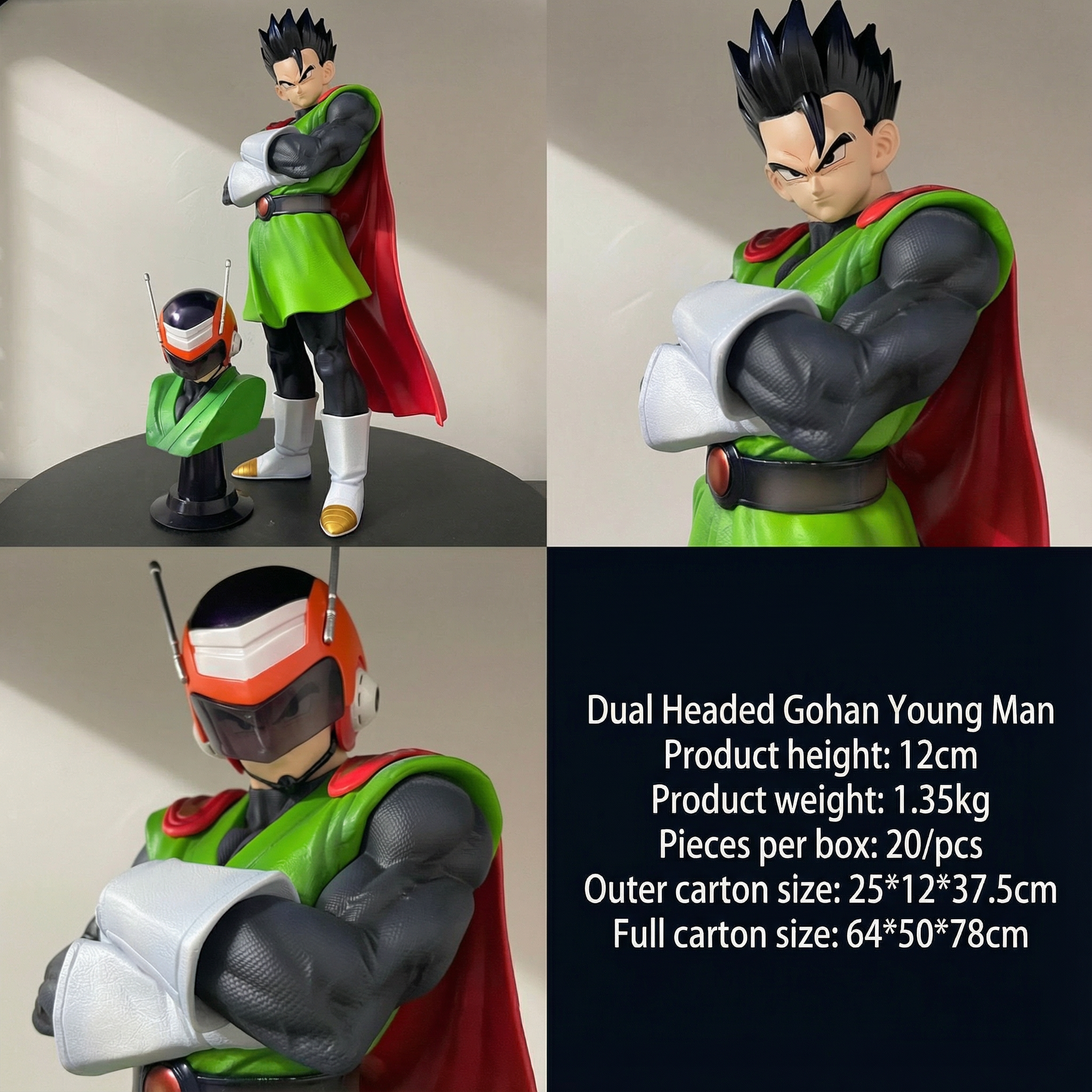 Ultimate Gohan (Great Saiyaman) Dual-Head Super Saiyan Desktop GK Statue - Dragon Ball Z - Cosplee