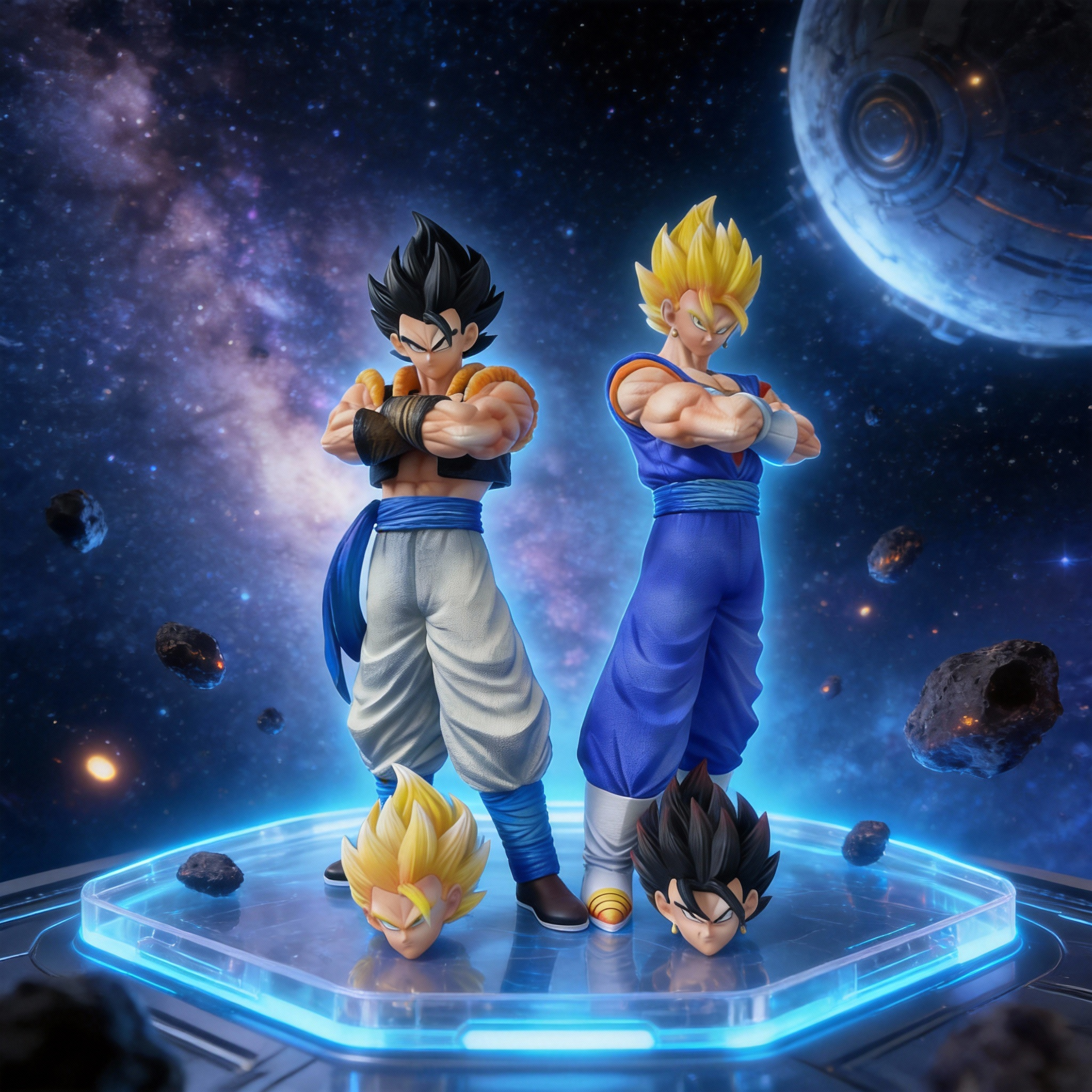 Dual Kings Resonance: Vegito & Gogeta Dual-Head Sculpt Display GK Statue - Dragon Ball Z/S - Cosplee