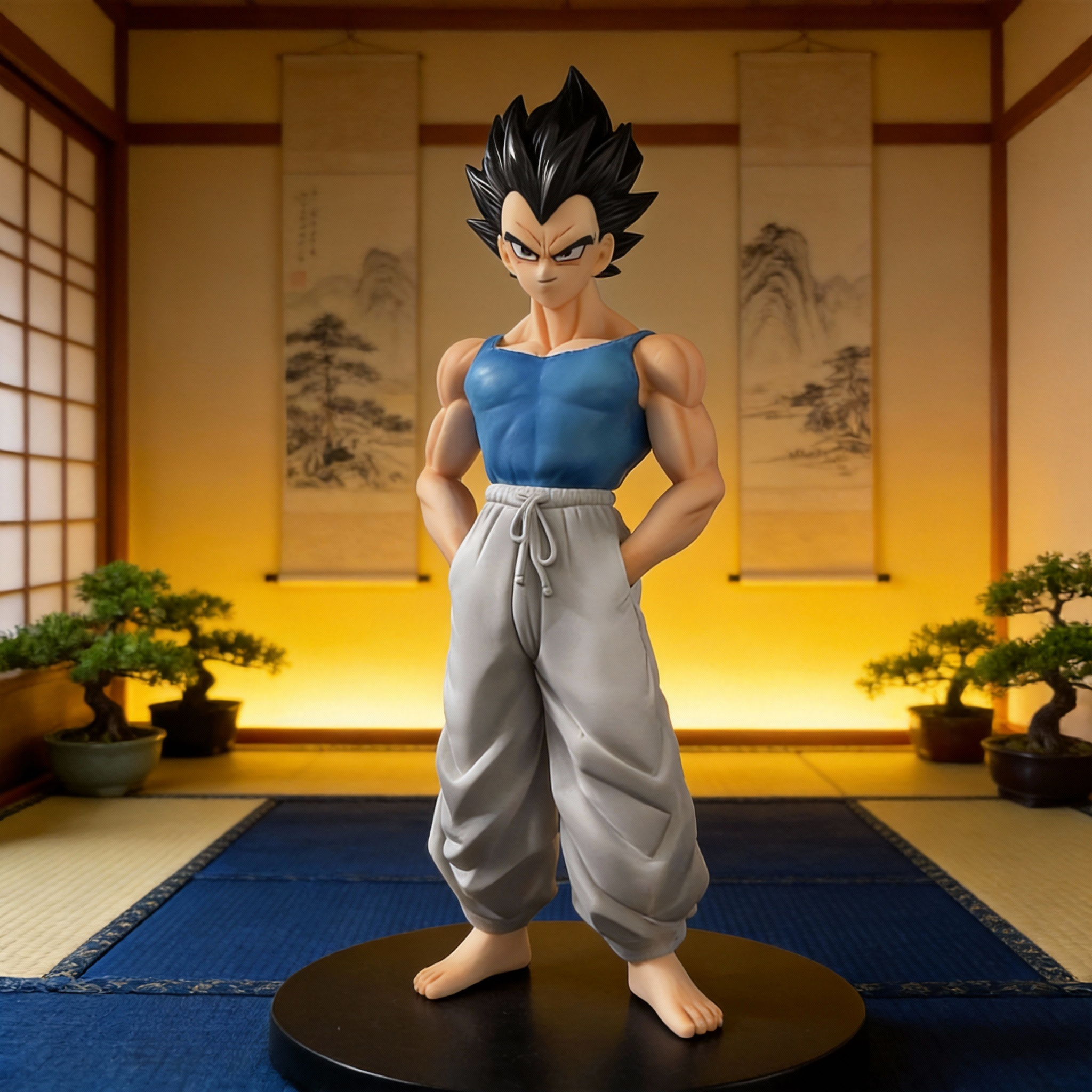 Vegeta Standing Training Suit Pose Dragon Ball Z Figure - Anime Desktop Collectible Model - Cosplee