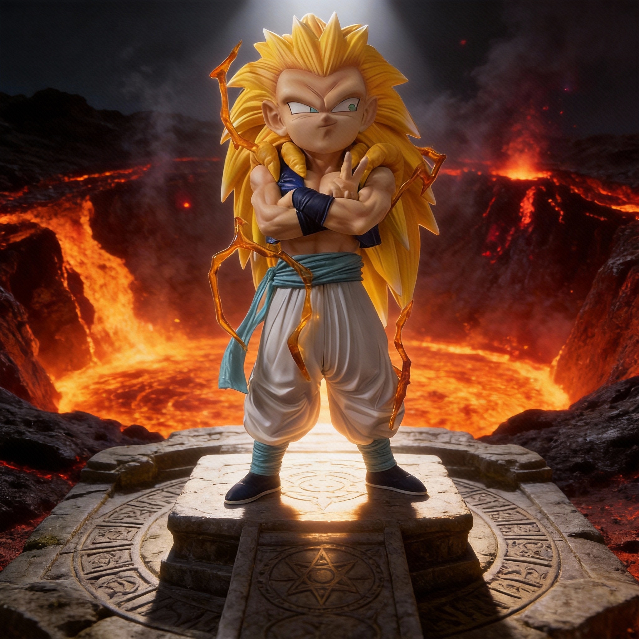 Super Saiyan 3 Gotenks Resonant Power GK Statue - Dragon Ball Z Collectible Figure - Cosplee