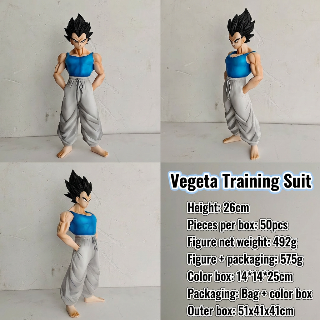 Vegeta Standing Training Suit Pose Dragon Ball Z Figure - Anime Desktop Collectible Model - Cosplee